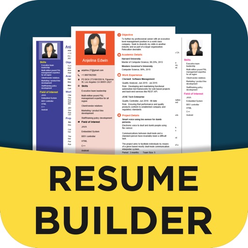 Image of Resume Builder tool interface